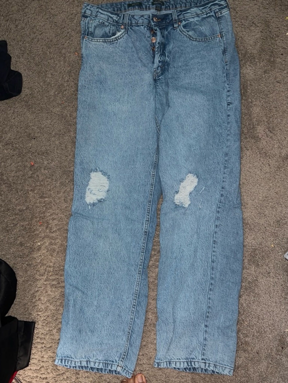 wild fable Light Blue Distressed Wide Leg Jeans